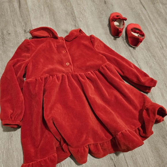 ❤️SOLD❤️RISE LITTLE EARTHLING Baby Girl's Party Velvet Dress - Picture 6 of 7